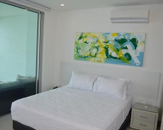 Best Caribbean Sunsets! Seafront quiet 1BR All-New - 卡塔赫纳 - 睡房